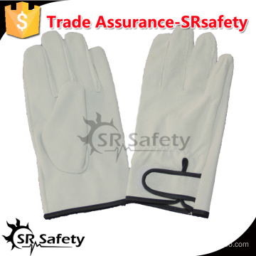 SRSAFETY heat preservation PIG grain leahter driving gloves / winter gloves for anti cold,magic buckle